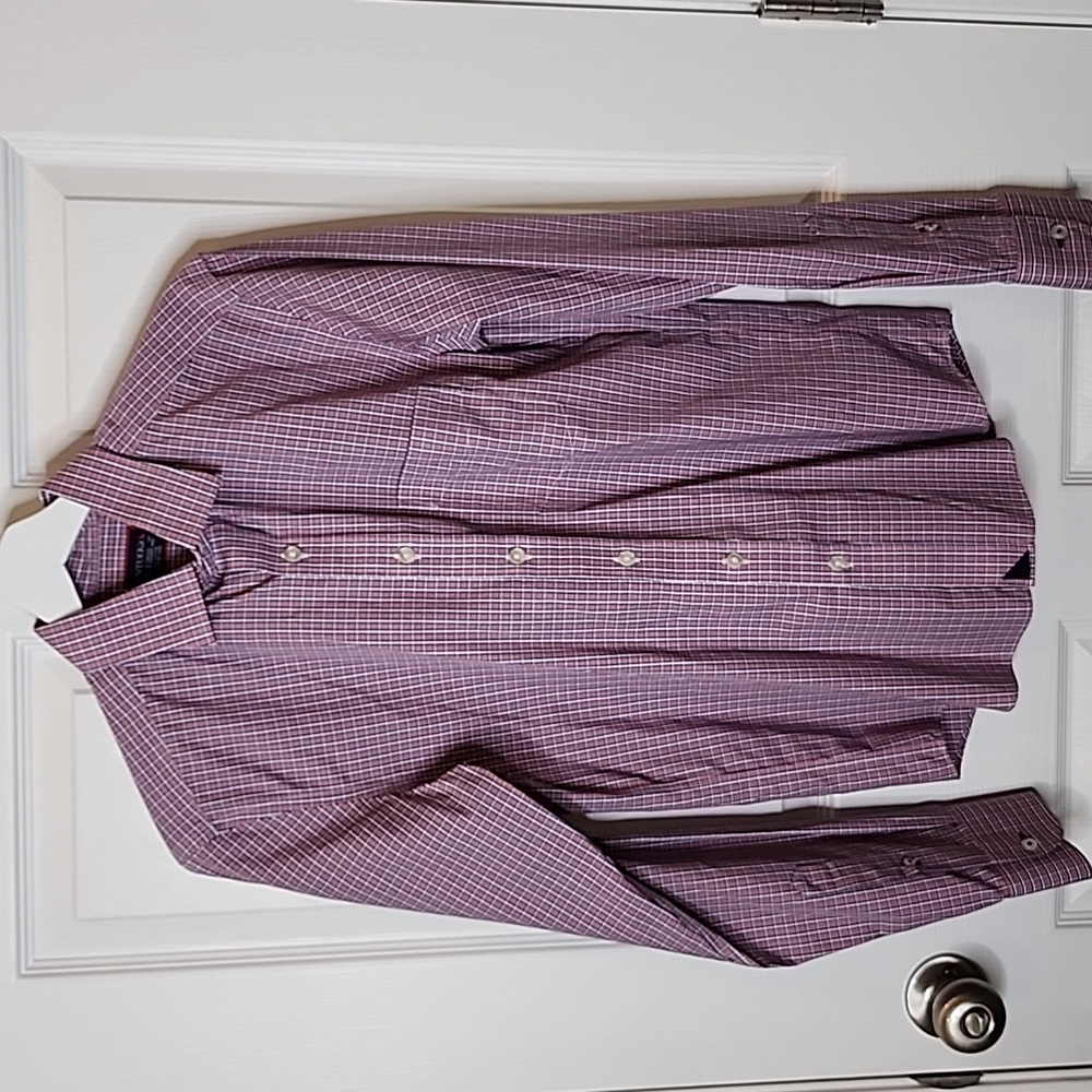 UNTUCKit Red White & Blue Plaid Button Down Long Sleeve Shirt, Men's Slim Fit XS